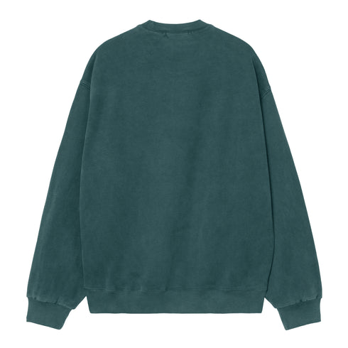 Carhartt WIP Vista Sweat - Deep Lagoon Garment Dyed - Streetart.fr