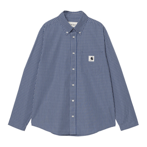Carhartt WIP W' L/S Groff Shirt Chemise - Groff Check Blue - Streetart.fr
