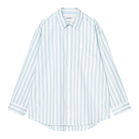Carhartt WIP W' L/S Royce Shirt Chamise - Stripe Icaria / White - Streetart.fr