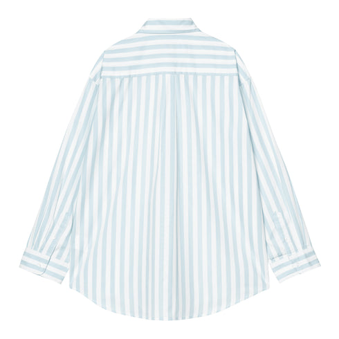 Carhartt WIP W' L/S Royce Shirt Chamise - Stripe Icaria / White - Streetart.fr