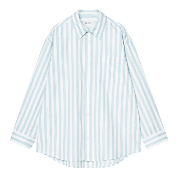Carhartt WIP W' L/S Royce Shirt Chamise - Stripe Icaria / White - Streetart.fr