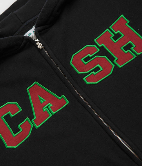 Cash Only Strip Zip-Thru Hood Zip - Washed Black - Streetart.fr