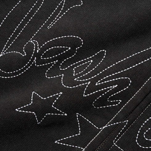Cash Only Strip Zip-Thru Hood Zip - Washed Black — vue 2