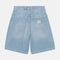 Dime Pleated Denim Short - Blue Washed - Streetart.fr