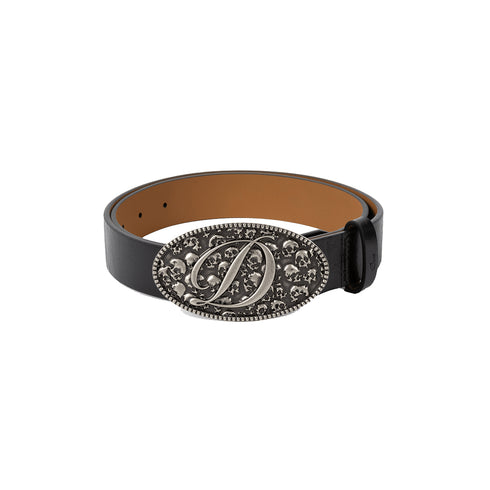 Dime Skull Leather Belt - Black - Streetart.fr