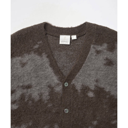 Gramicci Mohair Splatter Cardigan - Slate Splatter - Streetart.fr