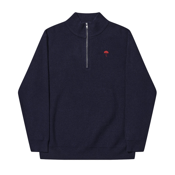 Helas Classic Quarter Zip Knit - Navy - Streetart.fr