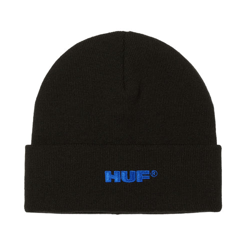 Huf All Caps Cuff Beanie - Black - Streetart.fr