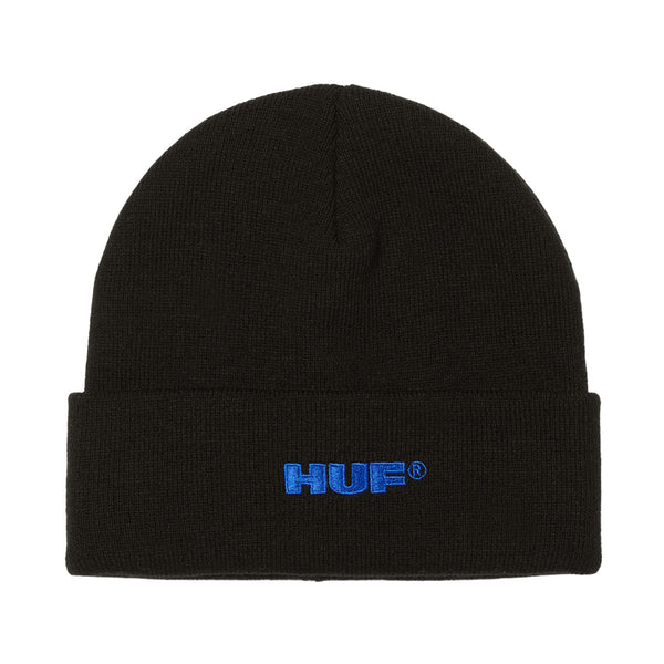 Huf All Caps Cuff Beanie - Black - Streetart.fr