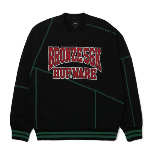 Huf X Bronze Sweat Huf X Bronze Sweat Crew - Black - Streetart.fr