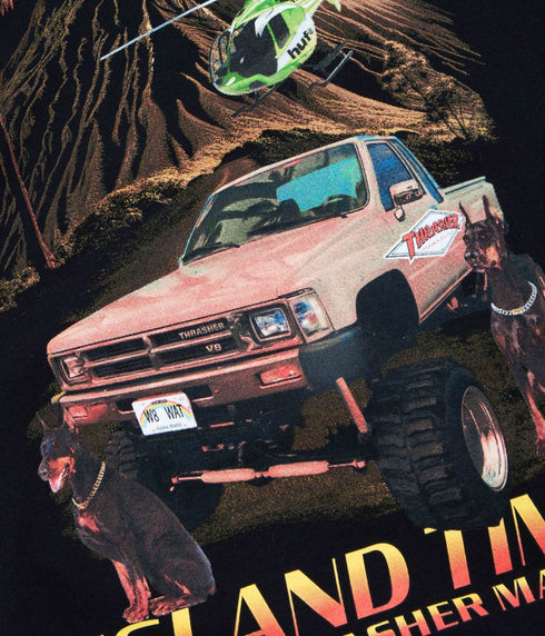 Huf X Thrasher Island Times - Black - Streetart.fr