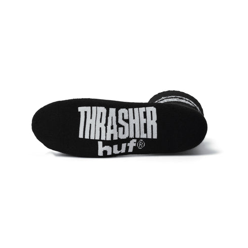 Huf X Thrasher Logo Socks - Black - Streetart.fr