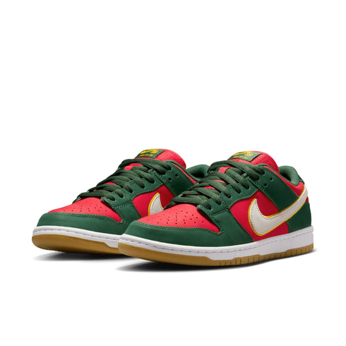 Nike SB Dunk Low Pro Prm Sonics Fir / White-University Gold-Fire Red - Streetart.fr