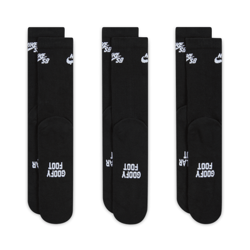 Nike Sb Ed Elvd Sb 3 Pairs Crew Socks - Black / Black / White - Streetart.fr