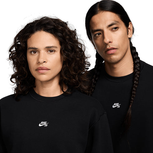 Nike SB Fleece Crew Essential Logo - Black / White - Streetart.fr