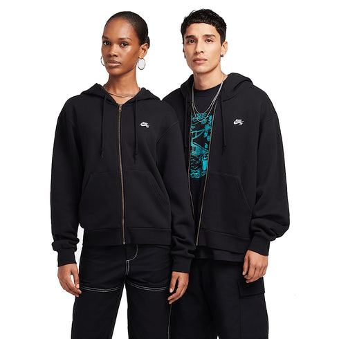 Nike SB Fleece Zip Hood Essential Logo - Black / White - Streetart.fr