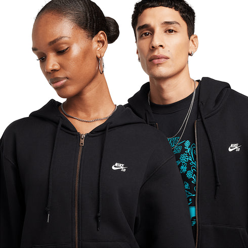 Nike SB Fleece Zip Hood Essential Logo - Black / White - Streetart.fr