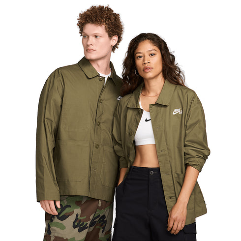 Nike SB Olympic Agnostic Chore Jacket Qs - Medium Olive / White - Streetart.fr