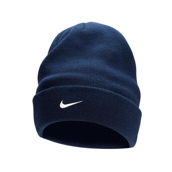 Nike SB Peak Metallic Swoosh Beanie - Midnight Navy / Metallic Silver — bonnet