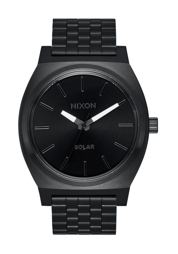 Nixon Time Teller Solar - All Black / White - Streetart.fr