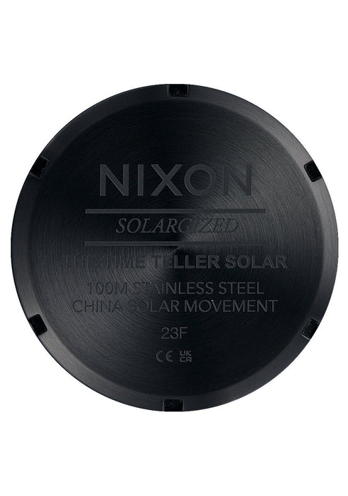 Nixon Time Teller Solar - All Black / White - Streetart.fr