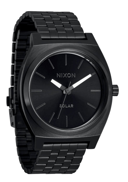 Nixon Time Teller Solar - All Black / White - Streetart.fr