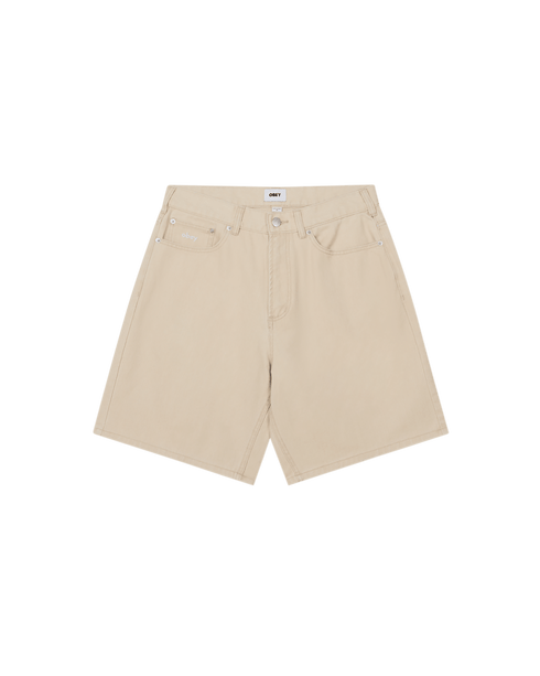 Obey Bigwig Baggy Denim Short - Pelican Faded Wash - Streetart.fr