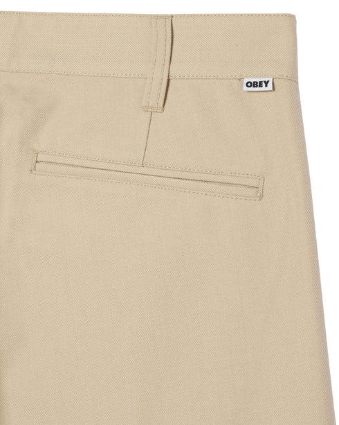Obey Dean Pleated Pant - Cement - Streetart.fr