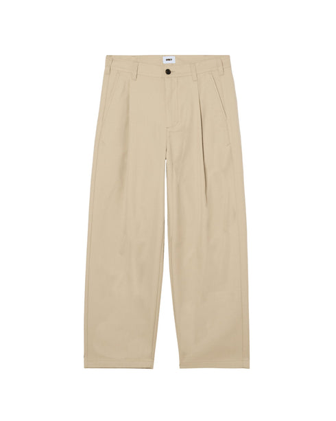 Obey Dean Pleated Pant - Cement - Streetart.fr