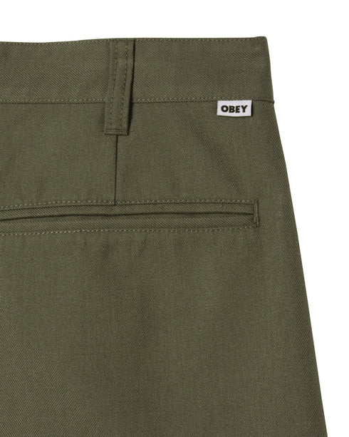 Obey Dean Pleated Short - Tea Leaf - Streetart.fr