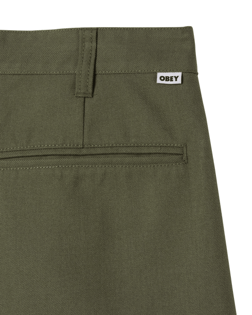 Obey Dean Pleated Short - Tea Leaf - Streetart.fr