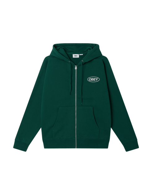Obey Oval Zip Hood Zip - Rainforest - Streetart.fr