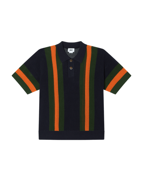 Obey Seth Polo Sweater - Dark Navy Multi - Streetart.fr