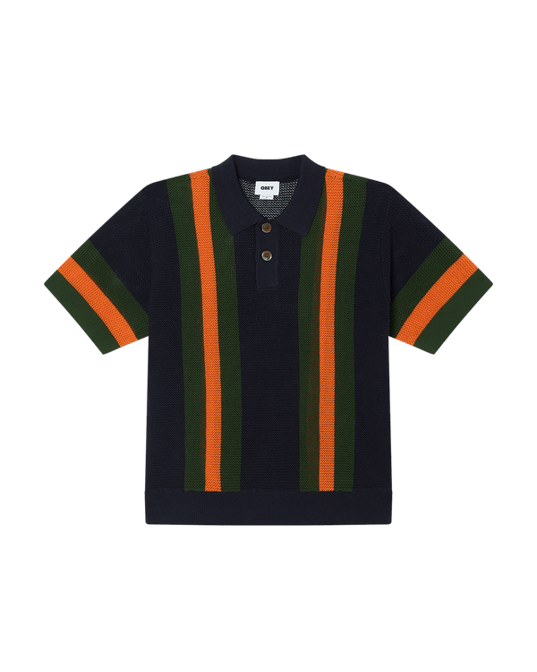 Obey Seth Polo Sweater - Dark Navy Multi - Streetart.fr