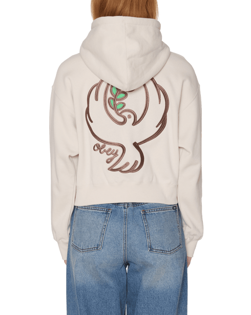 Obey Womens Dove Cropped Hood - Birch - Streetart.fr