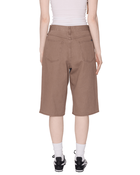 Obey Womens Karina Long Denim Short - Walnut - Streetart.fr