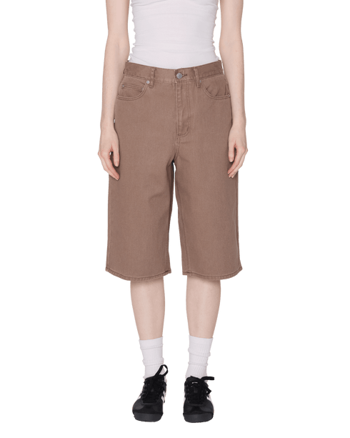 Obey Womens Karina Long Denim Short - Walnut - Streetart.fr
