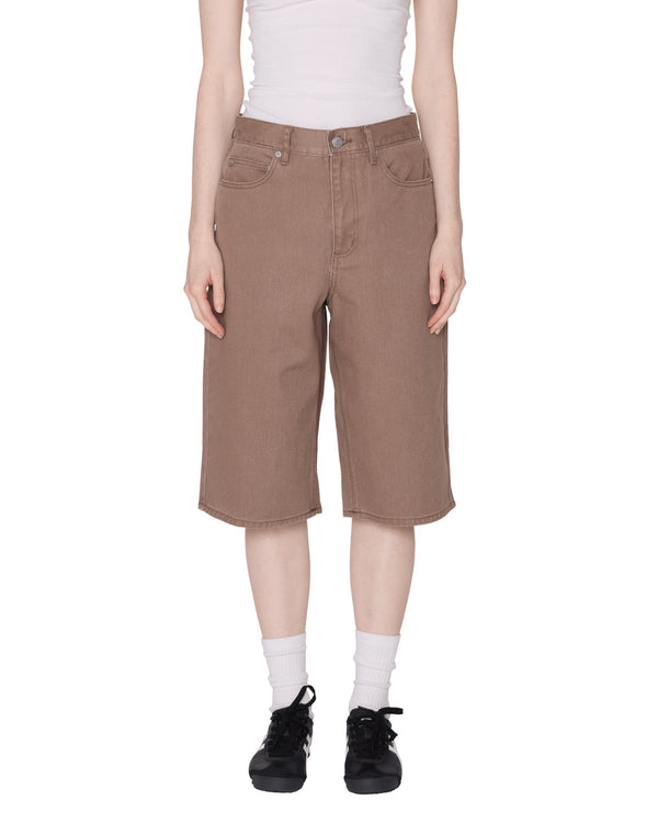 Obey Womens Karina Long Denim Short - Walnut - Streetart.fr