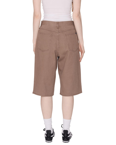 Obey Womens Karina Long Denim Short - Walnut - Streetart.fr
