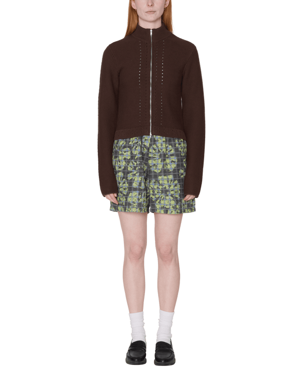 Obey Womens Meredith Mock Zip Sweater - Chocolate - Streetart.fr