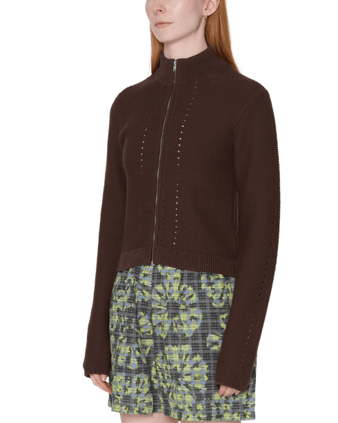 Obey Womens Meredith Mock Zip Sweater - Chocolate - Streetart.fr