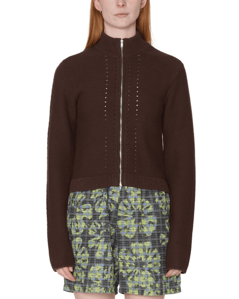 Obey Womens Meredith Mock Zip Sweater - Chocolate - Streetart.fr