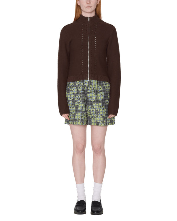 Obey Womens Meredith Mock Zip Sweater - Chocolate - Streetart.fr