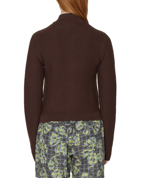 Obey Womens Meredith Mock Zip Sweater - Chocolate - Streetart.fr