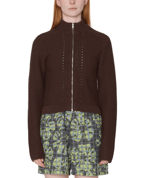 Obey Womens Meredith Mock Zip Sweater - Chocolate - Streetart.fr