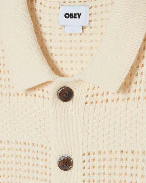Obey Zach Sweater Shirt Chemise - Unbleached - Streetart.fr