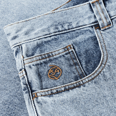 Polar Big Boy Shorts - Heavy Washed Blue - Streetart.fr