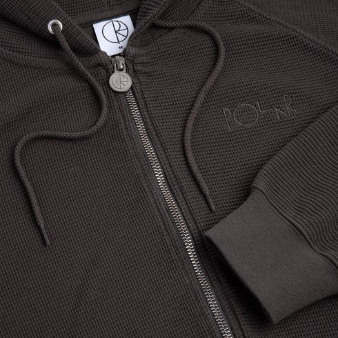 Polar Waffle Zip Hoodie - Dirty Black — vue 3