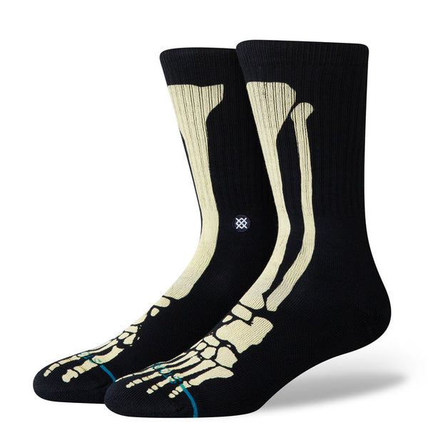 Stance Bones 3 Crew Socks - Black — chaussettes