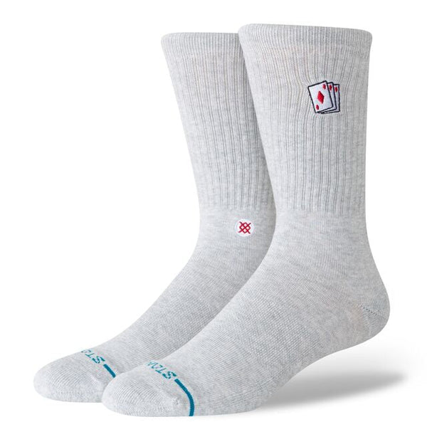 Stance Hit Me Crew Socks - Heather Grey — chaussettes